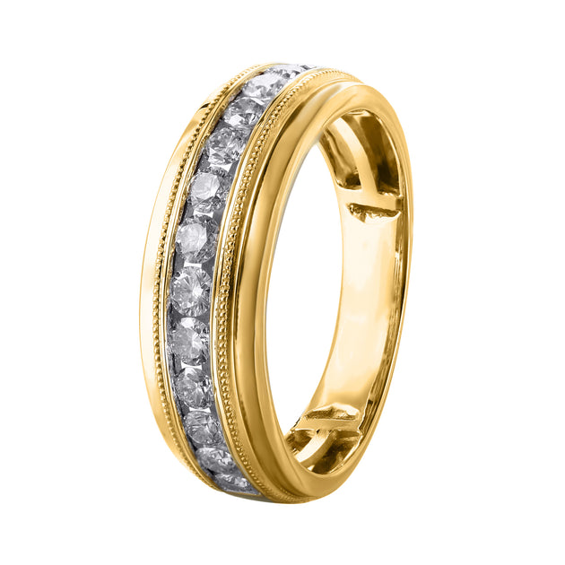 14k Yellow Gold Flat Comfort Fit Mens Wedding Band - Houston Engagement  Rings Store