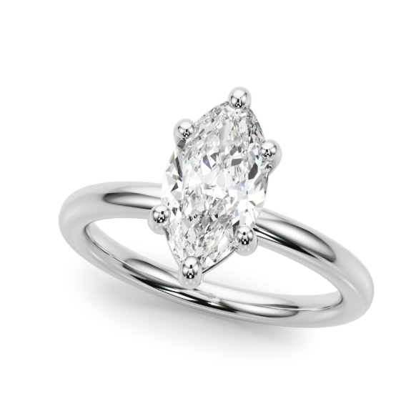 14K White Gold Lab-Grown Diamond 2 ctw Marquise Engagement Ring