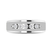 10K White Gold 0.15 Ctw Diamond Illusion Men's Band