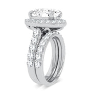 14K White Gold 5.00 CTw Lab-Grown Pear Diamond Bridal Ring