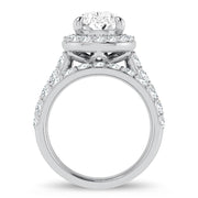 14K White Gold 5.00 CTw Lab-Grown Pear Diamond Bridal Ring