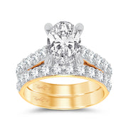 14K Yellow Gold 5.00 CTw Oval Lab-Grown Diamond Bridal Ring