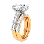 14K Yellow Gold 5.00 CTw Oval Lab-Grown Diamond Bridal Ring