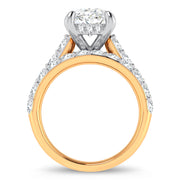 14K Yellow Gold 5.00 CTw Oval Lab-Grown Diamond Bridal Ring