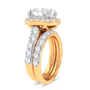 14K Yellow Gold 5.00 CTw Oval Lab-Grown Diamond Bridal Ring