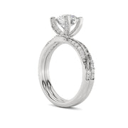 14K White Gold 2.22 CTW Lab-Grown Diamond Round Bridal Set