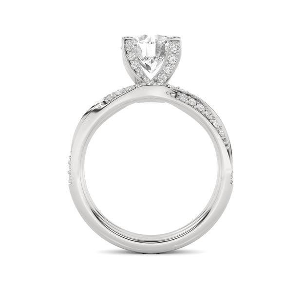 14K White Gold 2.22 CTW Lab-Grown Diamond Round Bridal Set