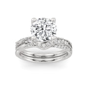 14K White Gold 2.22 CTW Lab-Grown Diamond Round Bridal Set