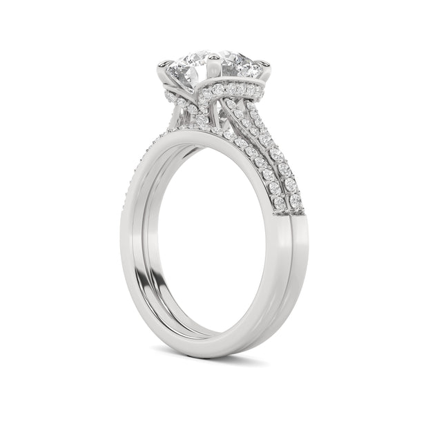 14K White Gold 3.25 CTW  Lab-Grown Diamond Round Engagement Ring