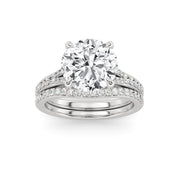 14K White Gold 3.25 CTW  Lab-Grown Diamond Round Engagement Ring