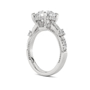 14K White Gold 3.84 CTW  Lab-Grown Diamond Round Engagement Ring