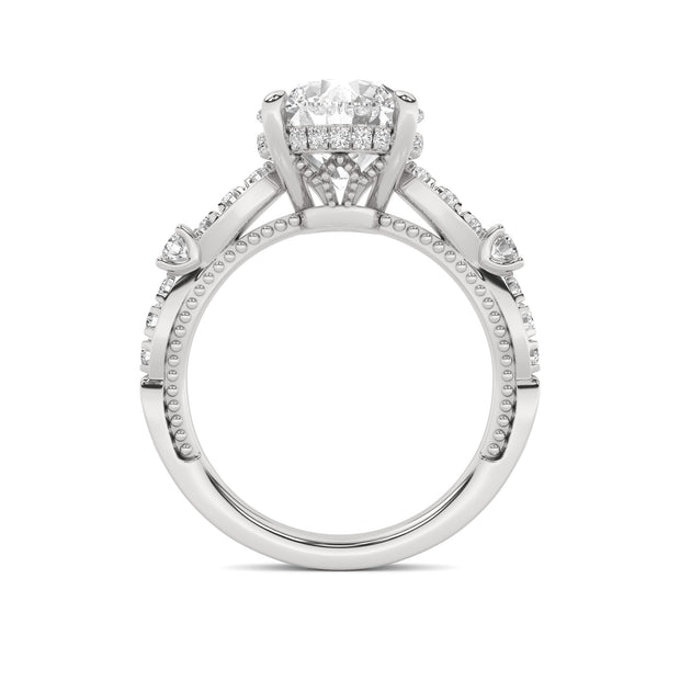 14K White Gold 3.84 CTW  Lab-Grown Diamond Round Engagement Ring