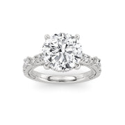 14K White Gold 3.84 CTW  Lab-Grown Diamond Round Engagement Ring