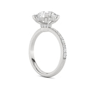 14K White Gold 3.85 CTW Lab-Grown Diamond Round  Engagement Ring