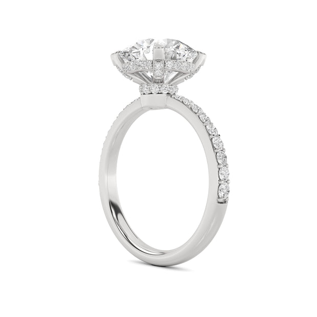 14K White Gold 3.85 CTW Lab-Grown Diamond Round  Engagement Ring