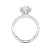 14K White Gold 3.85 CTW Lab-Grown Diamond Round  Engagement Ring