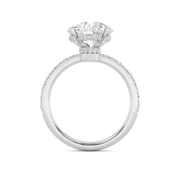 14K White Gold 3.85 CTW Lab-Grown Diamond Round  Engagement Ring