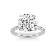 14K White Gold 3.85 CTW Lab-Grown Diamond Round  Engagement Ring