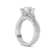 14K White Gold 3.50 CTW Lab-Grown Diamond Round Engagement Ring