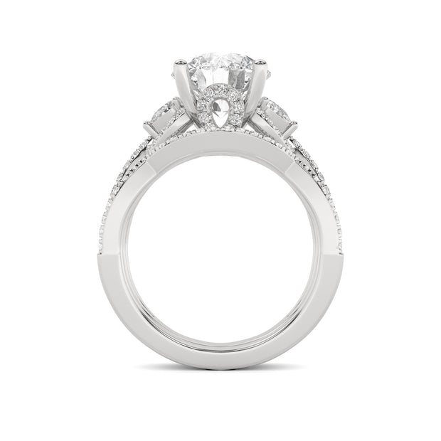 14K White Gold 3.50 CTW Lab-Grown Diamond Round Engagement Ring