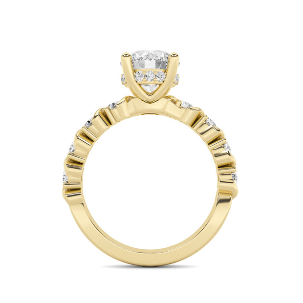 14K Yellow Gold 2.28 CTW Lab-Grown Diamond Round Engagement Ring