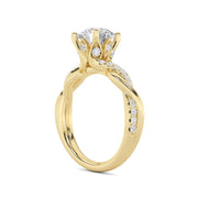 14K Yellow Gold 2.68 CTW Lab-Grown Diamond Round Engagement Ring