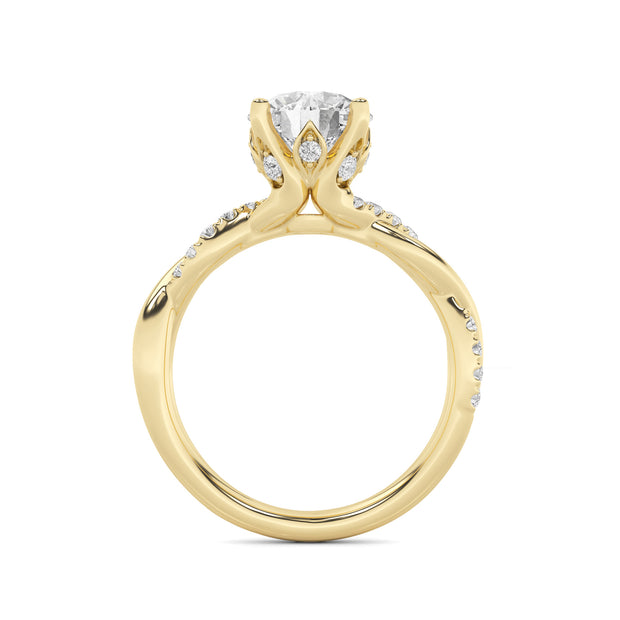 14K Yellow Gold 2.68 CTW Lab-Grown Diamond Round Engagement Ring