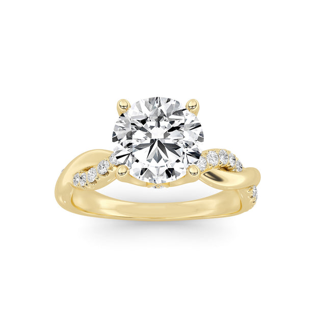 14K Yellow Gold 2.68 CTW Lab-Grown Diamond Round Engagement Ring