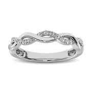 14K White Gold Lab-Grown Diamond 0.07 Ctw Stackable Band