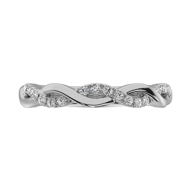 14K White Gold Lab-Grown Diamond 0.07 Ctw Stackable Band