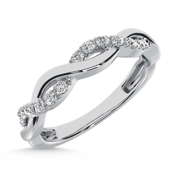 14K White Gold Lab-Grown Diamond 0.07 Ctw Stackable Band