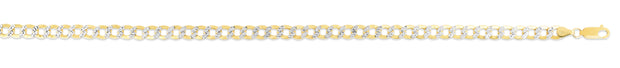 14K Gold 6.5mm 18in Lite White Pave Curb Chain