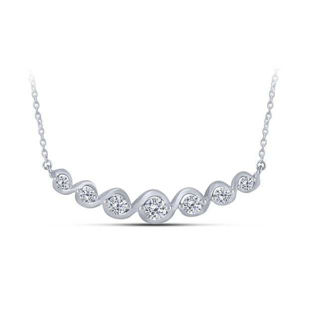 10K White Gold 0.50 Ctw Diamond Necklace