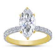 14K Yellow Gold 3.01 Ctw Lab-Grown Diamond Marquise Engagement Ring