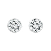 14K White Gold 0.50 Ctw Lab-Grown Diamond Round Martini Stud Earrings